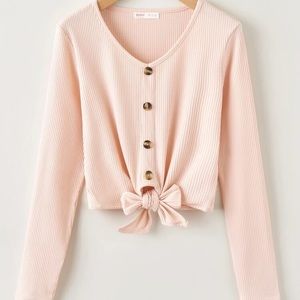 Baby pink tie shirt